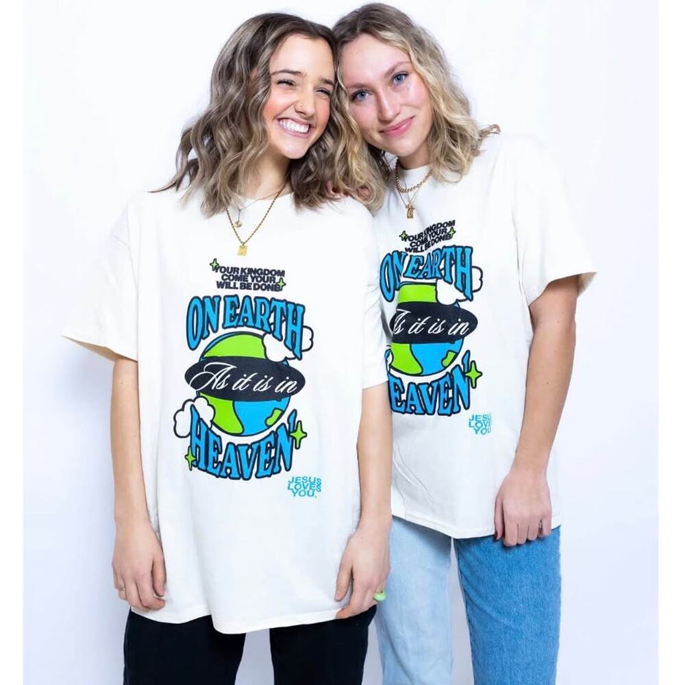 Jesus Loves You On Earth as it is in Heaven TShirt Christian Faith Unisex Small